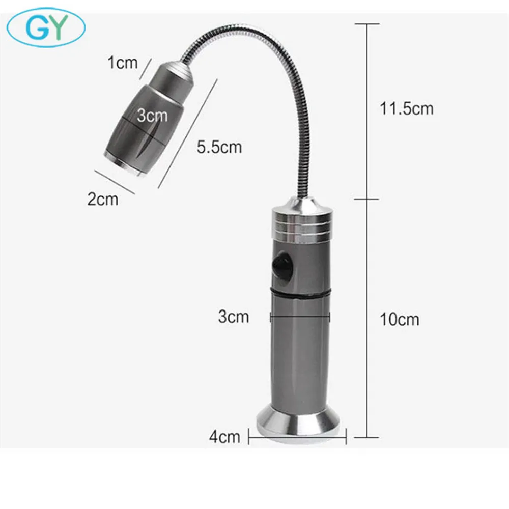 Портативный 3 Вт Батарея светодиодный светильник для станка магнит Многофункциональный техническое обслуживание Рабочая лампа черный серый гусиная шея Магнитный светильник ing