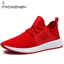 Pánské sportovní fitness boty FXDXENEK New Simple Men Running Shoes Spring Summer Breathable Mesh Boy Red Sneakers Male Outdoor Sport Light Trainers Walking