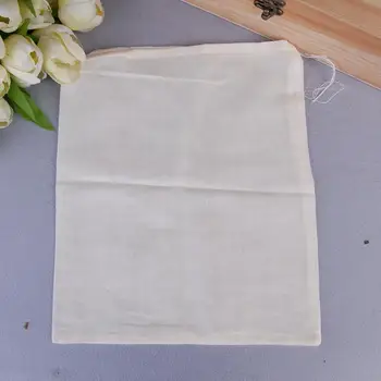 

10pcs/lot 25x30cm 60 density hand made cotton drawstring filter bag Gunny Bale (Hessian Cloth Bag) water boil bag