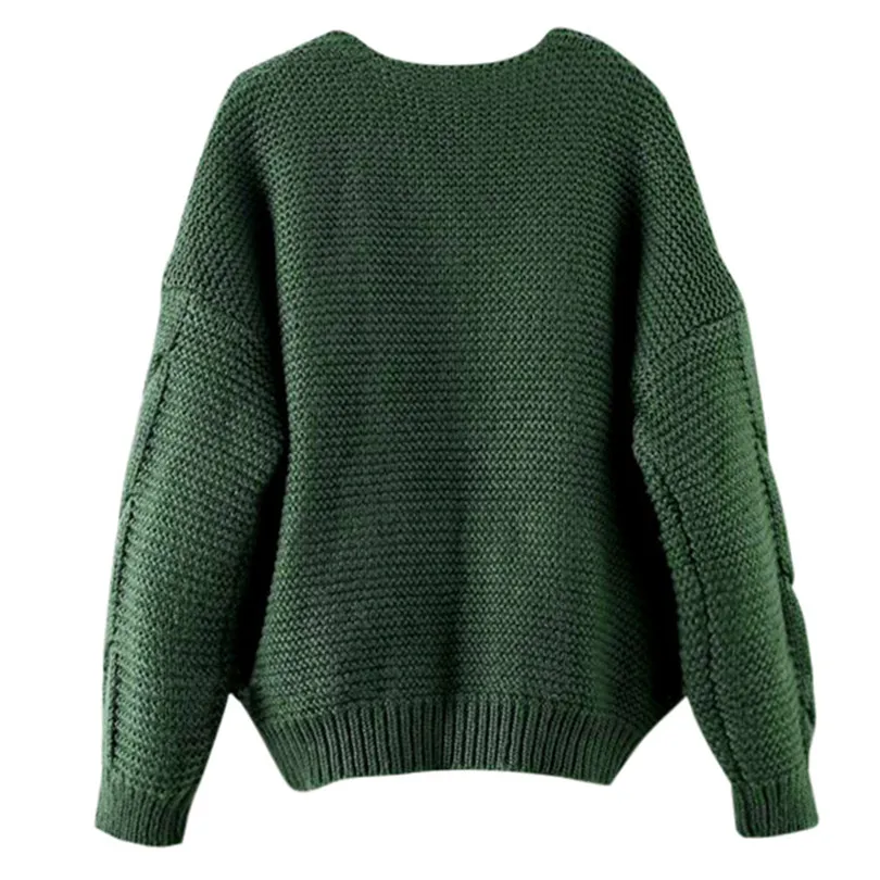 New Women Autumn Winter Fashion Loose Casual Daily Elegant Long Sleeve  Outwear Umbilical Twist Knitted Solid Blouse Tops #4M25 (5)