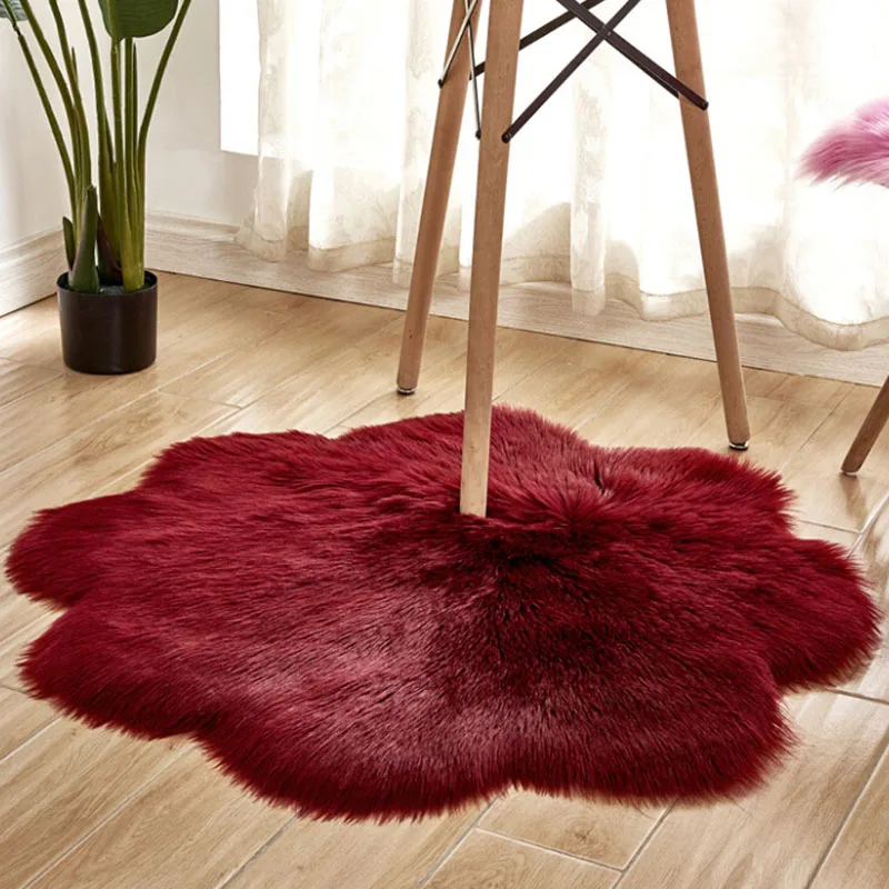 

Fluffy Round Rug Carpets for Living Room Decor Faux Fur Carpet Kids Room Long Plush Rugs for Bedroom Shaggy Area Rug Modern Mat