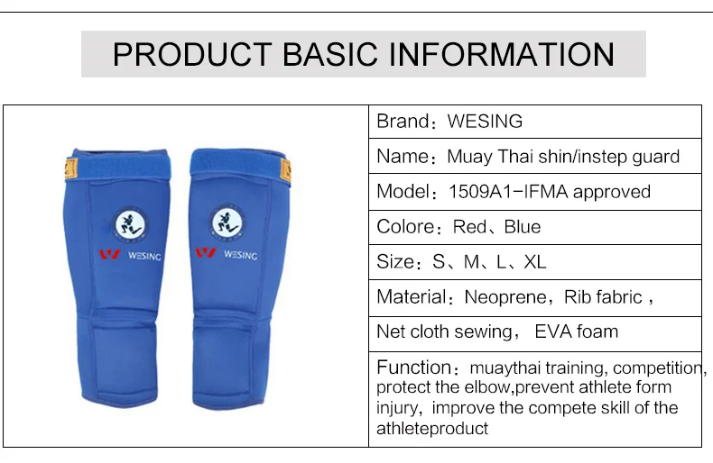 Wesing Муай Тай Бокс голень и супинатор защита налокотник Муай Тай нарукавник одобренный IFMA