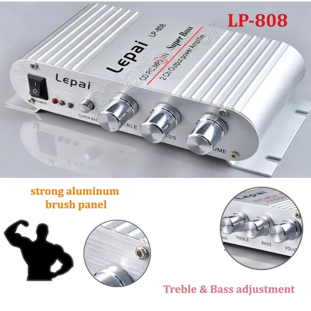 Cheap CD PC MP3 super bass 2ch 2X20W RMS output power amplifier Mini Hi-Fi Stereo Audio Amplifier Car Motor Boat 12V Home Power 