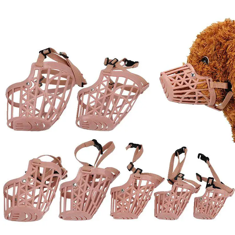 

7 Sizes Adjusting Pet Dog Muzzle Strong Plastic Dogs Muzzle Basket Design Anti-biting Straps Mask Dog Anti-Bark Chew Muzzles
