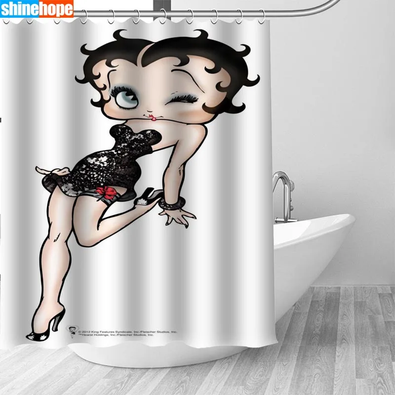 1 шт. Betty Boop Душ шторы в ванную комнату полиэстер Душ Шторы печать Шторы мультфильм душ Шторы s - Цвет: Shower Curtain 2