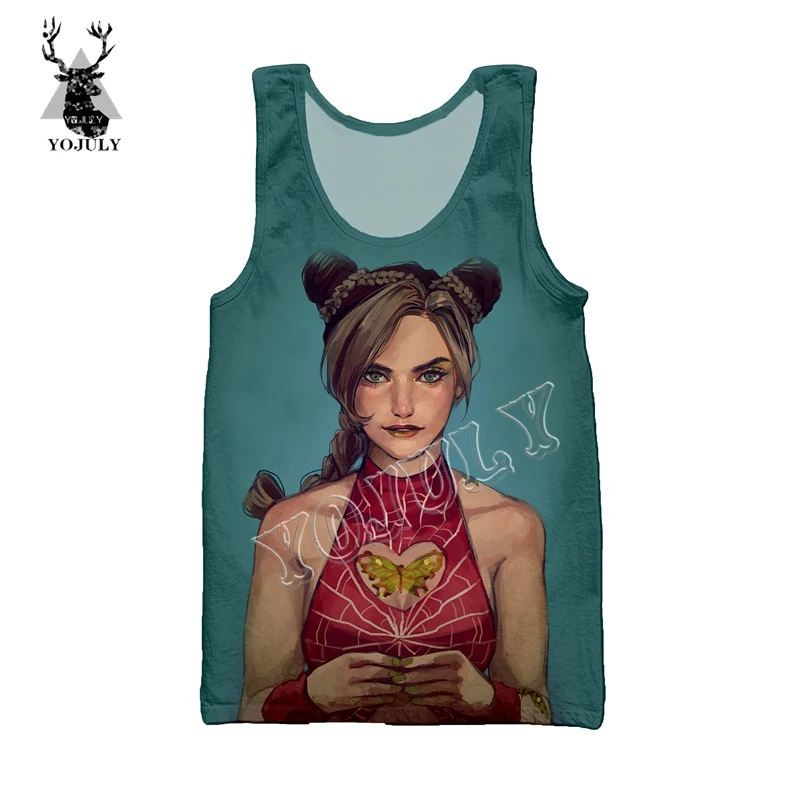 YOJULY Summer Unisex sleeveless shirts 3D Print Anime JoJo Bizarre Adventure Men Vest Women Casual Funny Tops Clothing Ve23