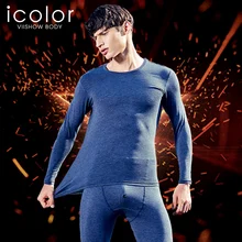 ICOLOR сохраняющие тепло пижамы мужские хлопковые с длинным рукавом одежда для сна осенние мужские пижамы синяя Lounge Мужская пижама I-BN02864