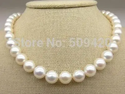 

~~ Free Shipping >>AAA+ 9-10mm Fine White Saltwater Pearl Necklace 17.5