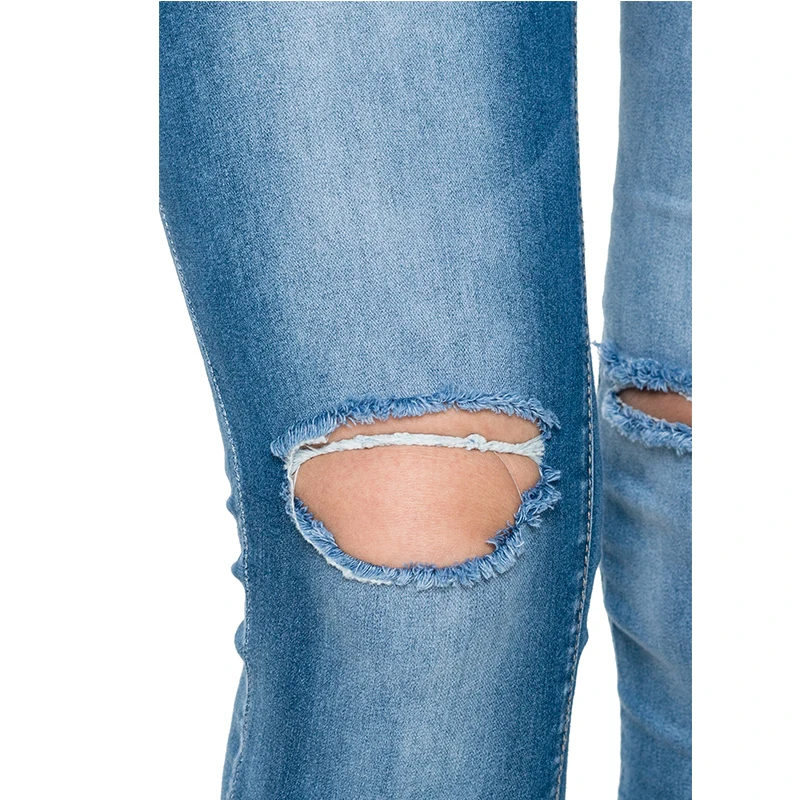 GLO-STORY Мода High Street Европейский Стиль джинсы облегающие джинсы до пояса пуговицы длинные рваные Для женщин джинсовые штаны WNK-2120