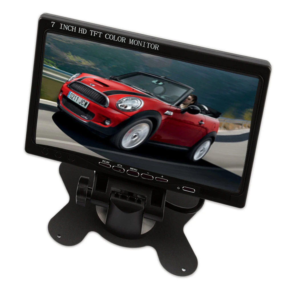 Podofo 7 дюймов ЖК-монитор автомобиля заднего вида экран HDMI VGA DVD цифровой дисплей HD разрешение для автомобиля резервная камера+ пульт дистанционного управления