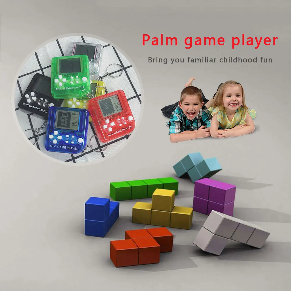 Мини брелок Gashapon портативная игровая консоль Tetris пластиковая игрушка для