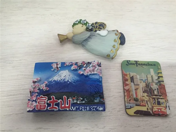 Japan Mt. Fuji Sumo Kimono Geisha Tourist Souvenir Figures Fridge Magnets - Buyers Show 2