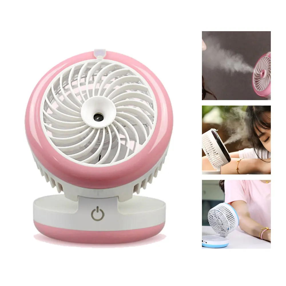 

Portable Desktop Mini beauty spray fan mobile power USB Air Humidifier Fan Foldable humidification fan water god fan