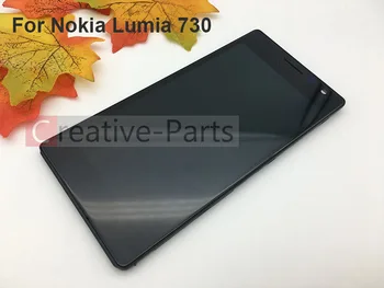 

Original LCD For Nokia Lumia 730 Black Color with frame With Touch Glass Digitizer Assembly Display Screen Replacement Parts