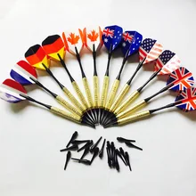 12 шт/лот мягкие наконечники Дартс с 36 дополнительными наконечниками 6 видов с красивым полетом набор пластиковые наконечники острые концы Сменные иглы для электронный дартс