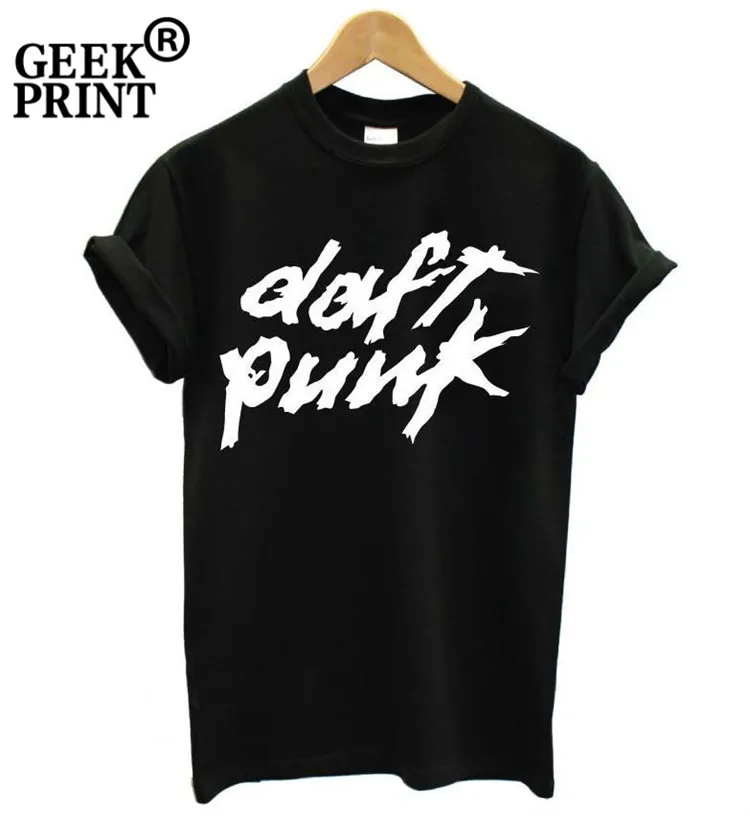 

Women DAFT PUNK Logo T shirt Humour Shirt Lady Top Tee Fangirl Gifts Dropshipping