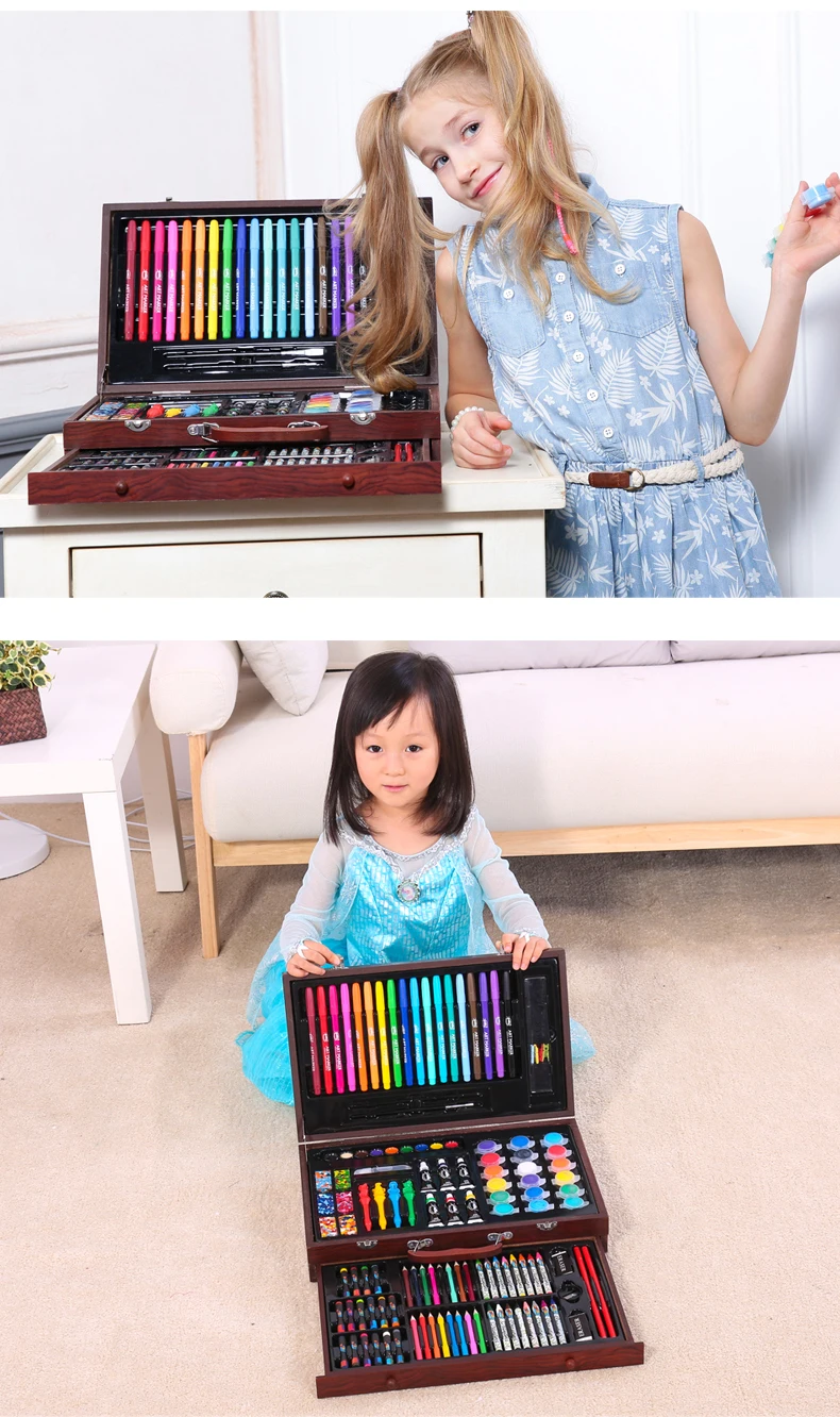 123 Pcs Art Seta Children'S Painting Brush Painting Set School Supplies Gift Box Tools Student Crayon Lead Art Stationery