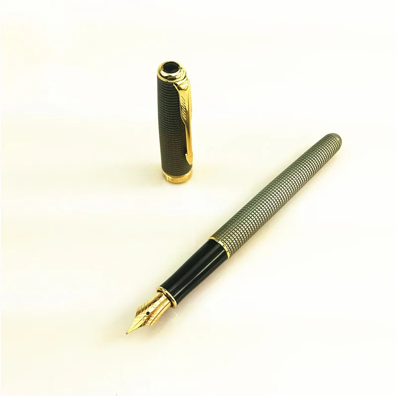 

1pc/lot Sonnet Fountain Pen Plaid Grey/Gold/Silver Sonnet Pens Engraving Flower/Stripe Style Office Fountain Pen 13.3*1.3cm