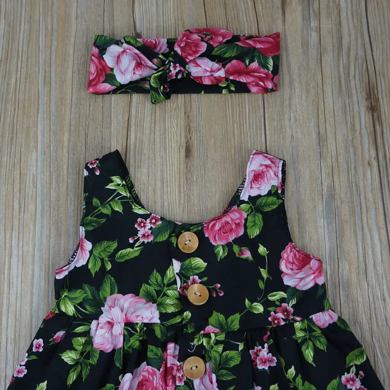 Waiwaibear -Summer- Sleeveless-Girls- Dress-Baby-Girl- Clothes-Button- Floral-Dress- Wedding- Pageant-Formal- Dresses- Sundress- Clothing (2)