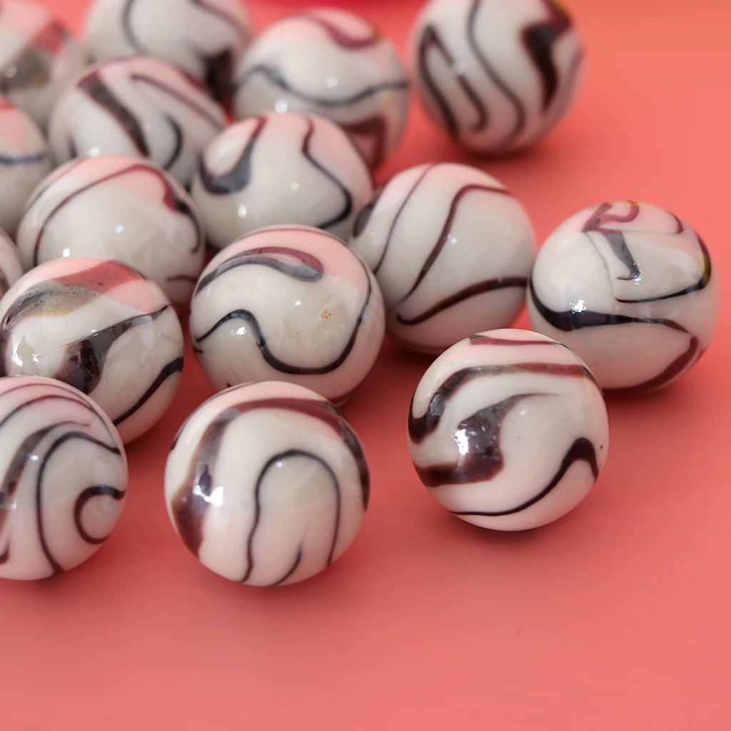 20pcs Glass Marbles Ball 25mm Tiger Stripes Glass Marbles Ball Marble Solitaire Swirl Marbles Toy For Kids