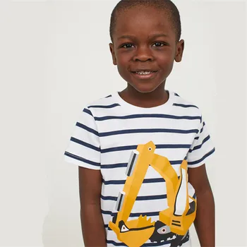 

Jumping meters Top brand kids T shirt baby boy short sleeve T-shirt printed striped cartoon quality tees baby boy t shirt 2-7T