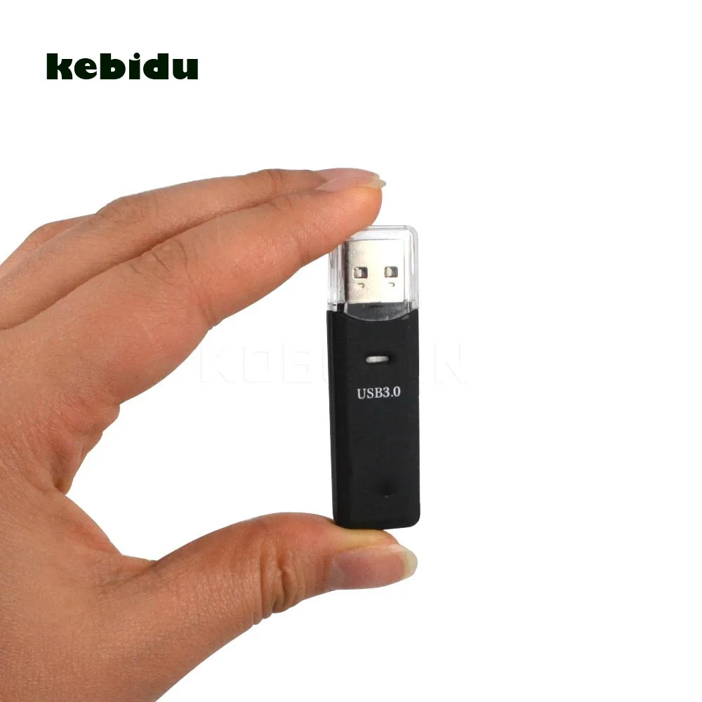 

kebidu Newest 5Gbps Mini USB 3.0 Micro MicroSD SDXC SD Card TF Card Reader USB3.0 Memory Card Reader Adapter Single Slot Black