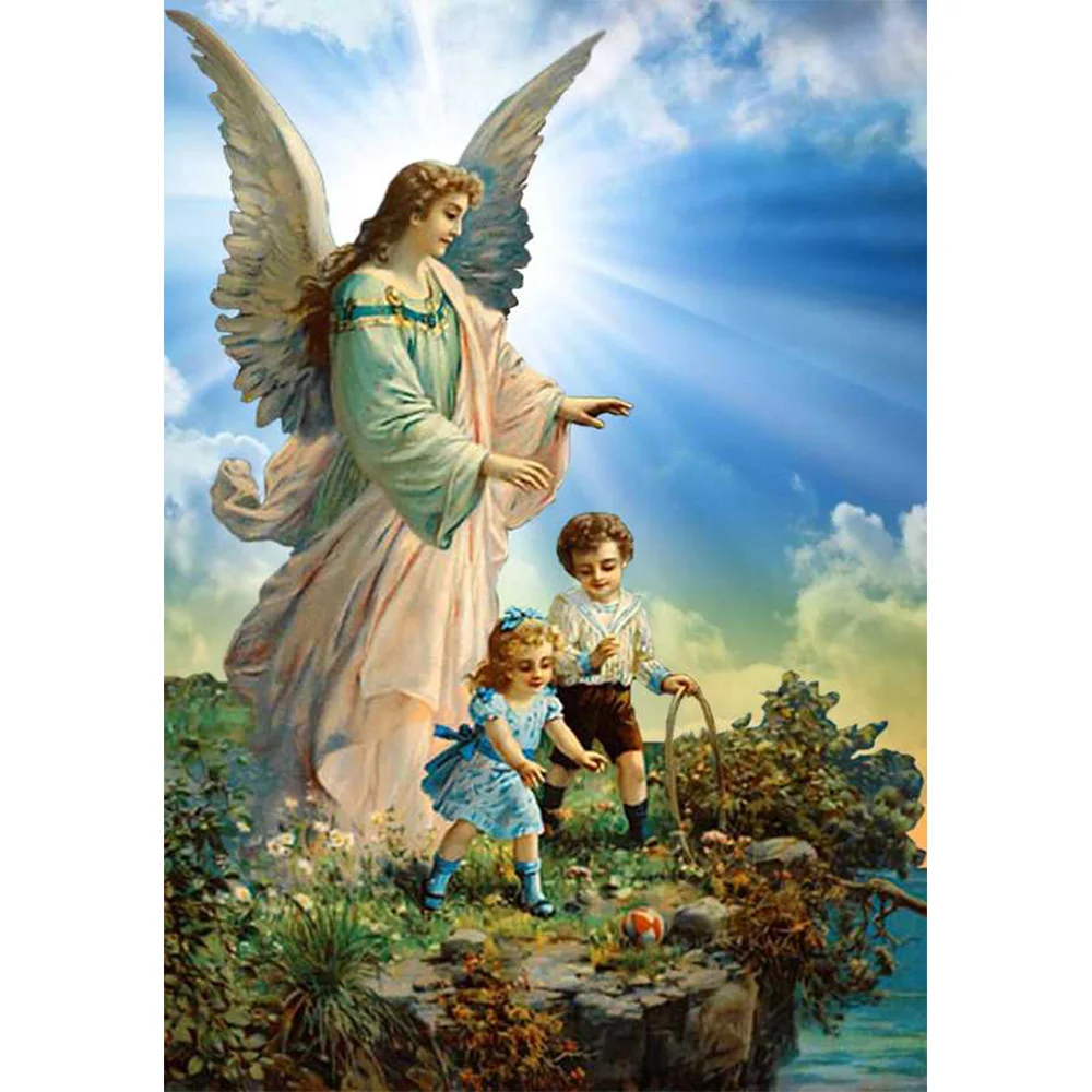 Kai Ping Mei Park Diamond Embroidered Angel Children Digital Painting Diamond Painting Diamond Mosaic Crafts Wall Stickers YC25