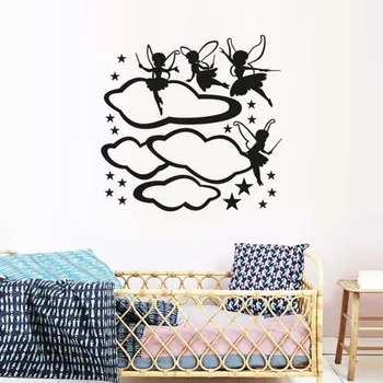 

DCTOP Interesting Wall Art Some Fairies Are Flying Above Your Head Pink Wall Stickers For Girls Kids Rooms