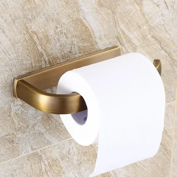 

European Antique Brushed Brass Toilet Paper Holder Solid Brass Square Tissue Roll Holder Bathroom Accessories Set Au28