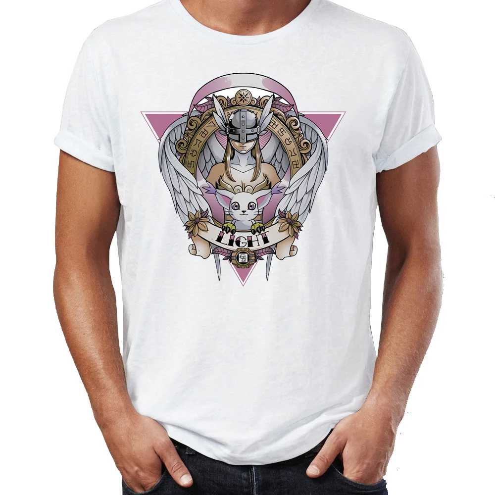 

Men's T Shirt Digimon Angewomon Angemon Awesome Artwork Drawing Printed Tee