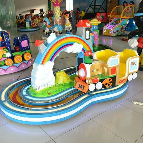 NYST Suining Newest Amusement Park Equipment Castle Rotating Electric Train Kiddie Rides Token Coin Operated Game Machine For Kids 2