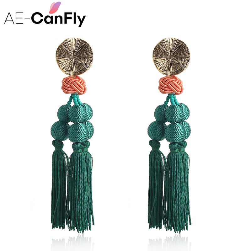 AE CANFLY брендовые большие массивные Серьги кисточки винтажные европейские серьги