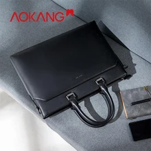 Aokang мужские деловые портфели сумки черные синие мужские сумки из натуральной кожи мужские сумки