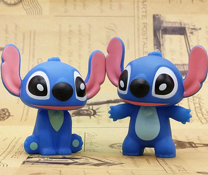 2017 New Arrival Lilo Stitch Keychain Toys Cute Blue Stitch Action Figure Toys Bag Phone Key Pendants Dolls 1pc 8cm (3)