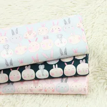 Половина ярда утолщаются обувь из хлопка, с мультяшками кролик печати ручной работы сумка рот золото ткань для упаковки хлопок T567