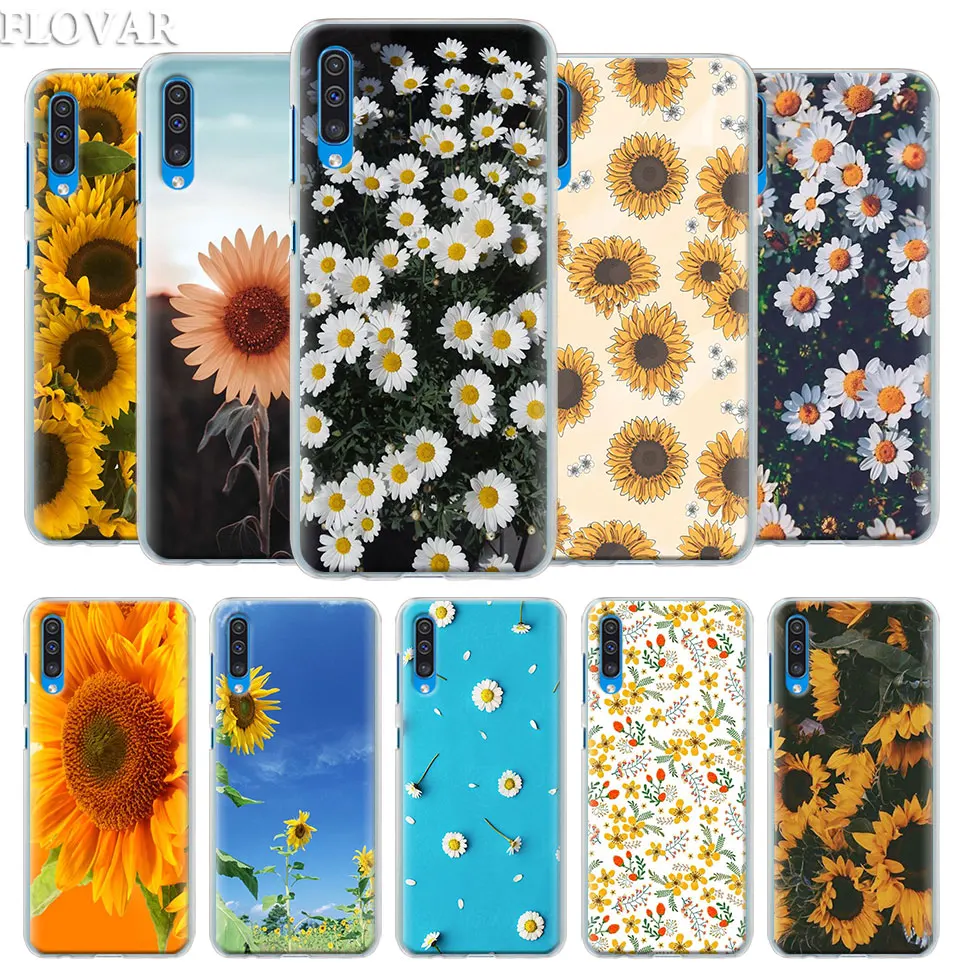

Summer Daisy Sunflower Floral Flower Case Cover for Samsung Galaxy A30 A40 A50 A70 A6 A8 Plus A7 A9 2018 M30 Phone Case Coque