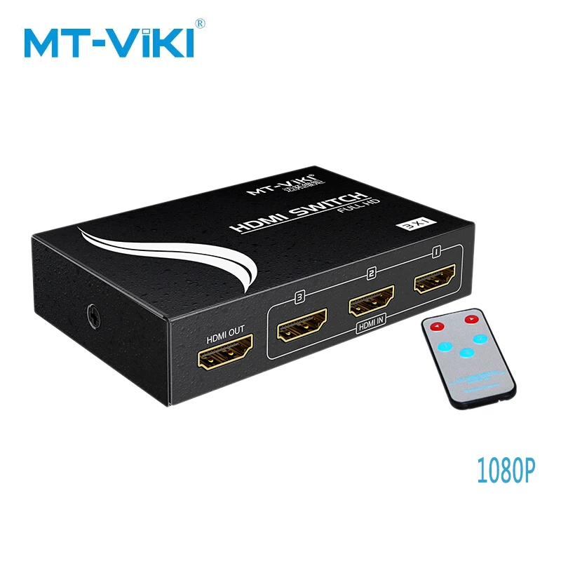 

MT-VIKI 3-port HDMI Switch Version 1.4V 3D Automatic Infrared 3 computers switch 1 monitor to play MT-SW301-MH