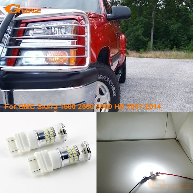 For GMC Sierra 1500 2500 3500 HD 2007 2014 Excellent Ultra bright White Reflector 3157 LED Bulbs