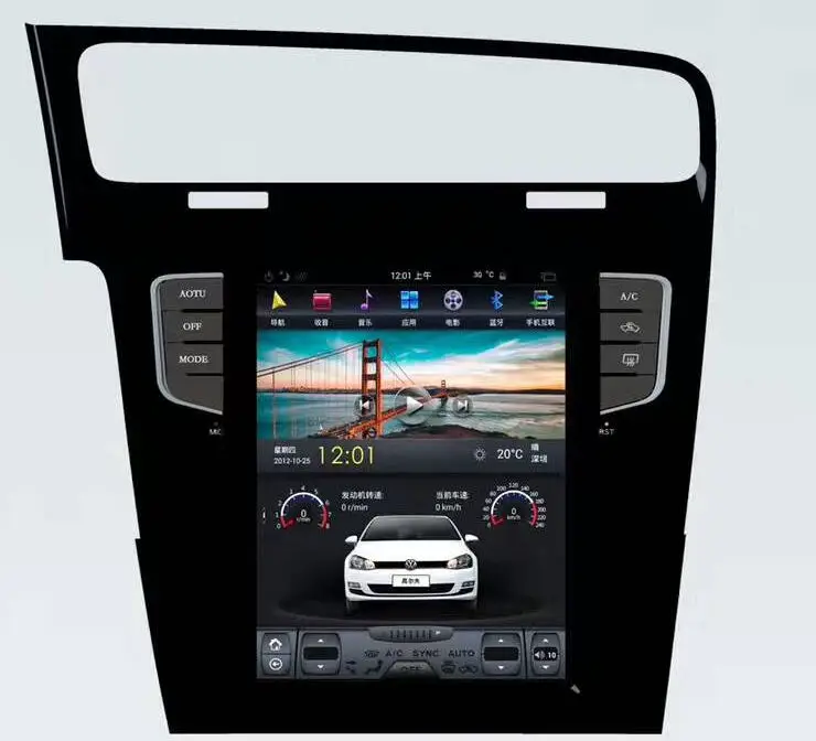 10,4 ''вертикальный экран Tesla стиль Android 8,1 автомобильный DVD gps для Volkswagen GOLF 7 2013 PX6 CARPLAY Радио Навигация