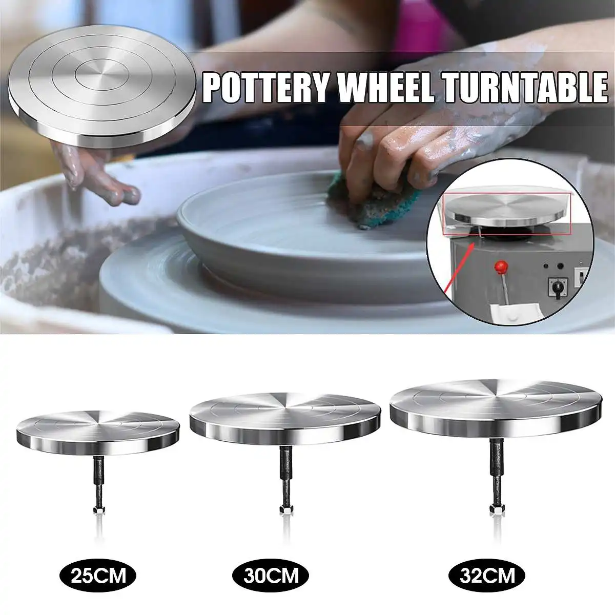 

25/30/32CM Pottery Wheel Turntable Turnplate Clay Sculpture Modelling for Ceramic Machine