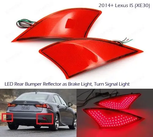  LED Rear Bumper Reflector Brake Light Rear Fog Reverse Tail Lamp for Lexus IS250 IS300 IS350 XE30 2 - 32814192660