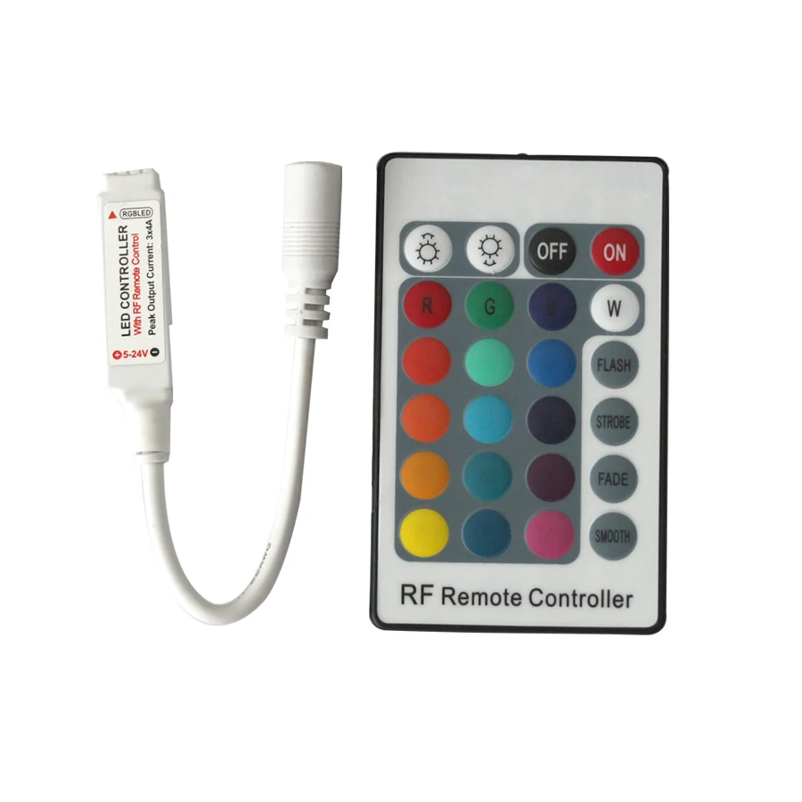 10 Sets RF Wireless RGB Led Controller Mini DC 12V Remote Control 3 ...