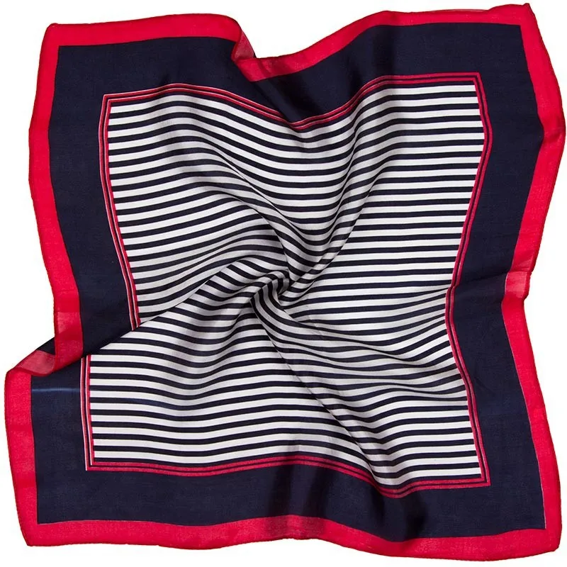 Шелковый шарф квадратные женский шарф в полоску шейный платок с принтом маленький квадратный шелковый шарф платок Женская бандана подарок для леди