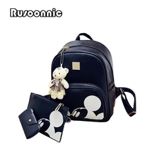 Микки рюкзак женщин композитный рюкзак высокое качество PU Bagpack кожаная сумка Mochila Feminina кожаный рюкзак