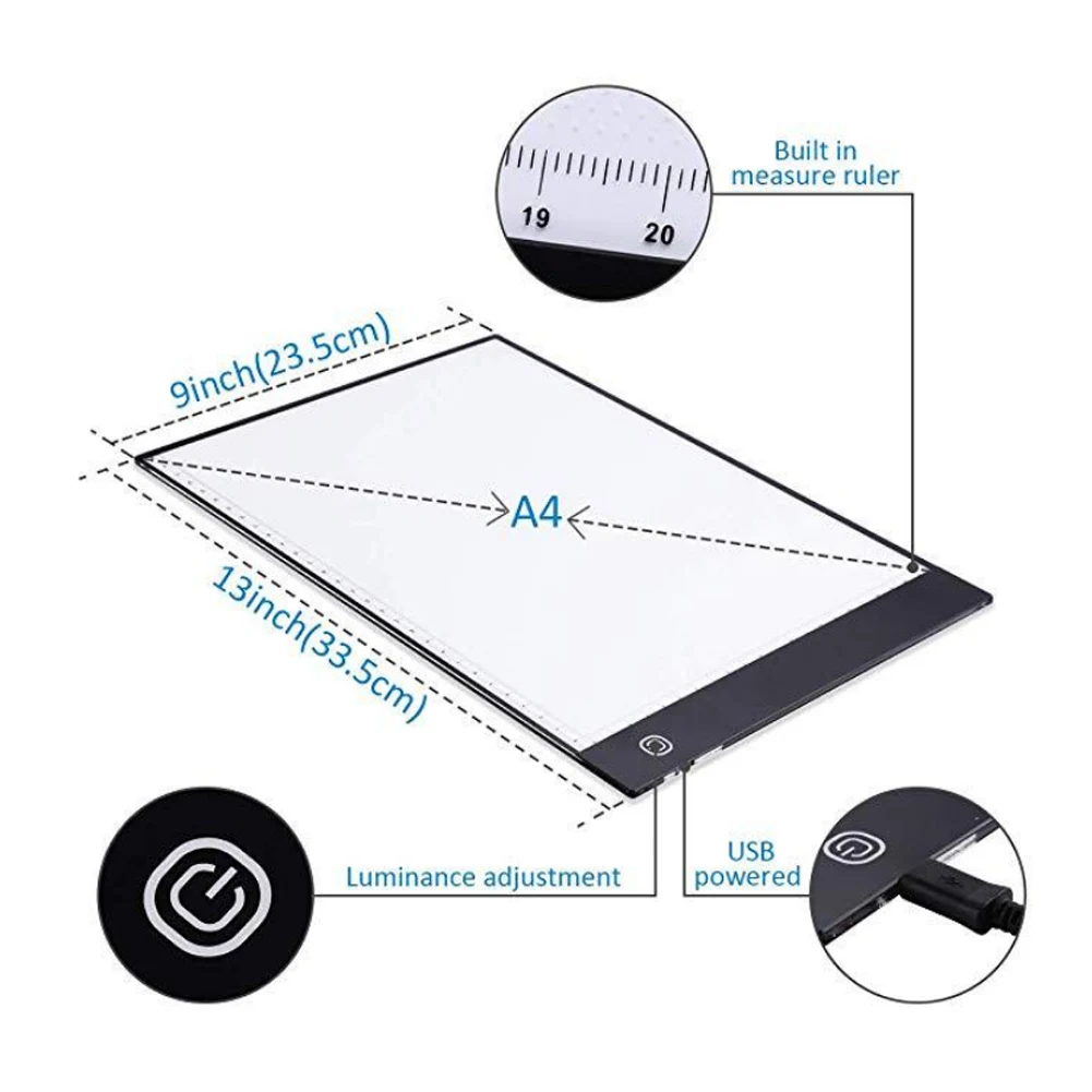

DIY LED Light Board Dimmable Light Stand Clips Mesh Bag Painting Tools for Painting Sketching MYDING
