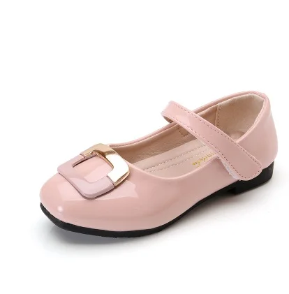 Г. Модные осенние Новые Девушки Вечерние обувь chaussure плоским принцесса Лян Пи дети свадебные туфли школа мягкая искусственная кожа лоферы - Цвет: Розовый