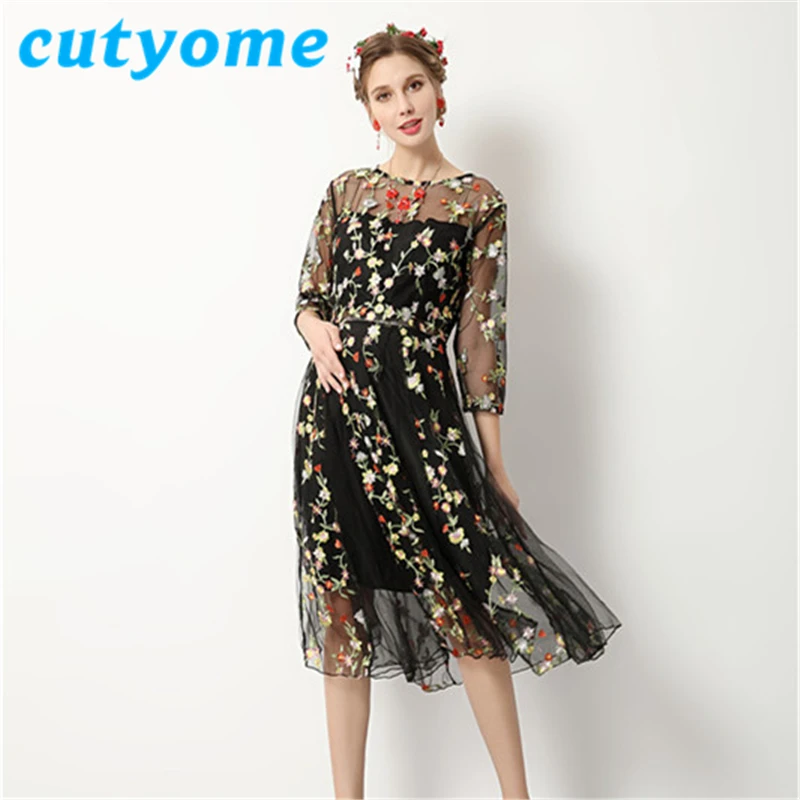 

Cutyome Sexy Maternity Women Photography Props Pregnant Women Retro Clothes * Black Lace Floral See Through Photo Shoots Dresses