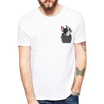 

Funny French Bulldog/Boston Terrier/German Shepherd/Labrador Retriever/Chihuahua/Yorkie FU Pocket T-shirts Harajuku Tees