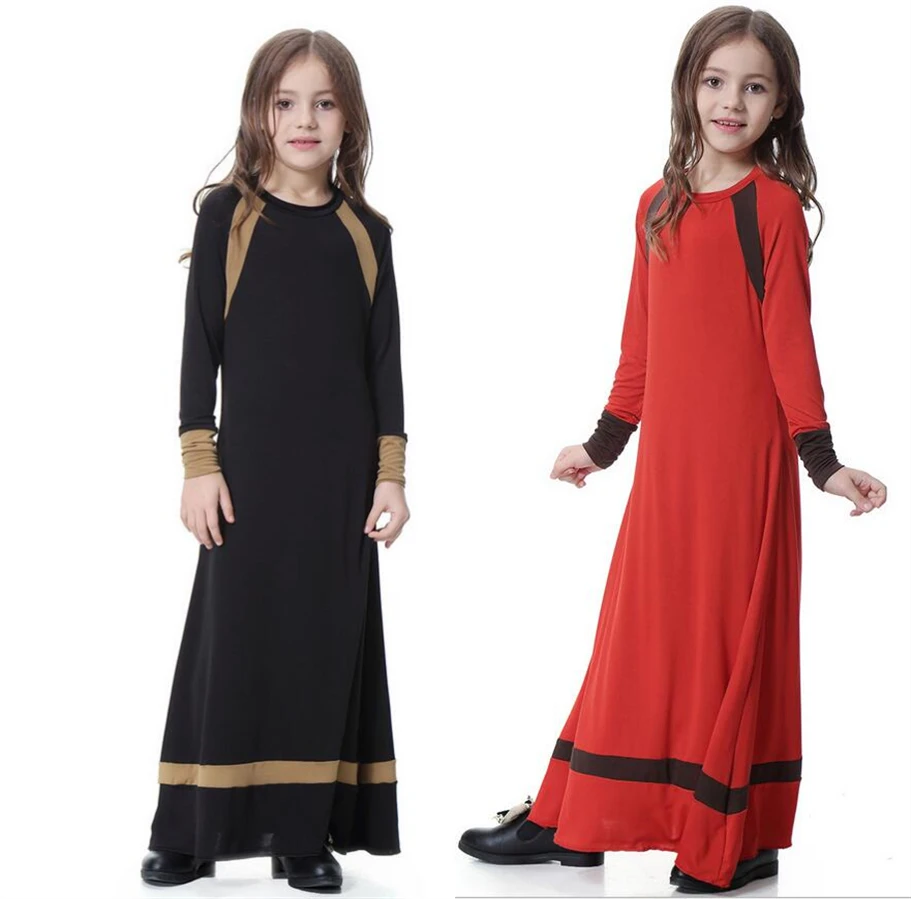 2019 Casual muslim kids islamic dress for girls arab turkey dubai jalabiya...