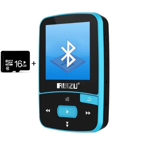 Ruidu X50 Спортивный Bluetooth MP3 MP4 музыкальный плеер ruidu X50 1,5 дюймов экран с fm-радио, электронная книга, часы, данные - Цвет: BLUE WITH 16GB